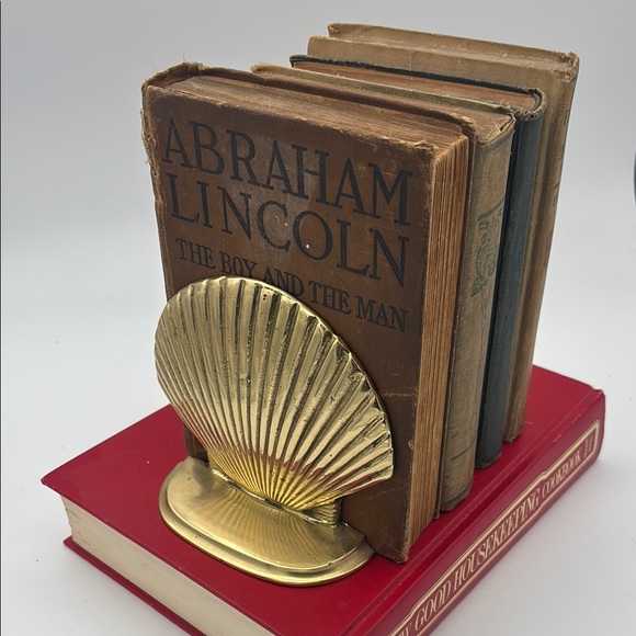 VTG Brass Seashell/Clamshell Bookends - Picture 4 of 9